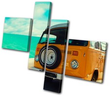 Canvas Art Picture Print Photo Camper Van Hippy Peace Beatle VW Retro Vintage
