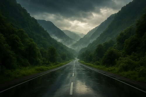 Generated misty mountain - ai-generated,