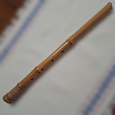 Flauto bambù Shakuhachi modello 5 fori intagliato a mano inciso artigianato tradizionale
