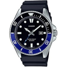 Orologio subacqueo uomo Casio MDV-107-1A2JF quadrante nero lunetta blu/nero 2...