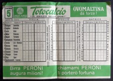 TOTOCALCIO - 1972 Schedina