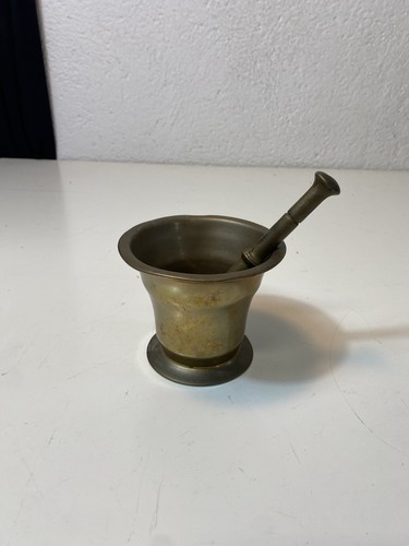 Mortaio ottone vintage con - mortaio,