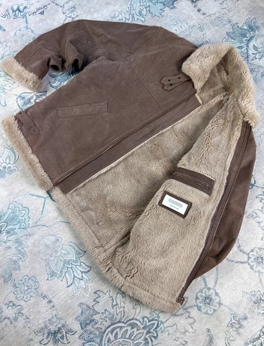 Shearling leather jacket retro - leather,