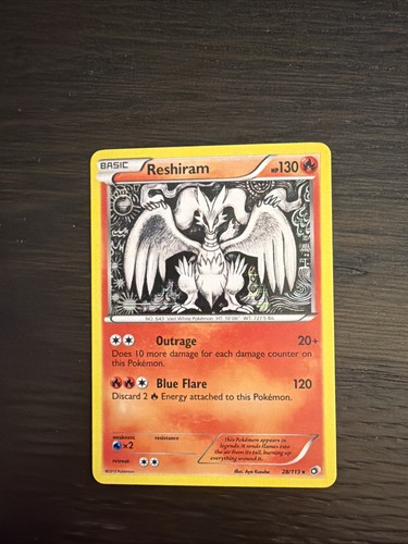 Carta rara reshiram holo - reshiram,