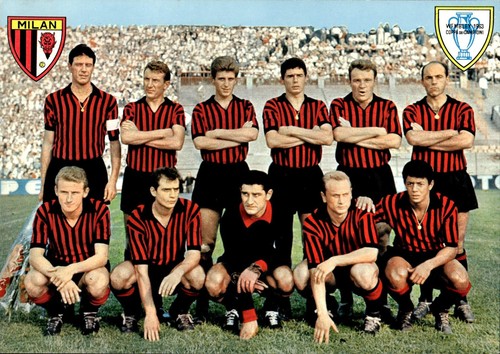 Cartolina squadra milan calcio - cartolina,