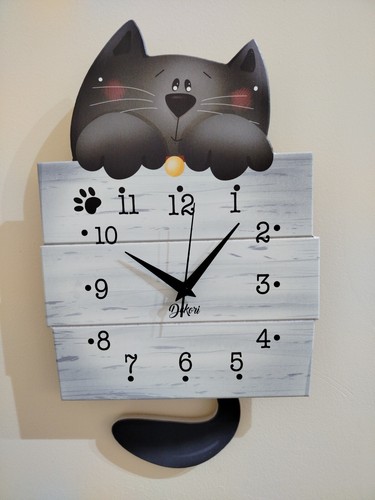 Orologio gatto nero con - nero🎁,