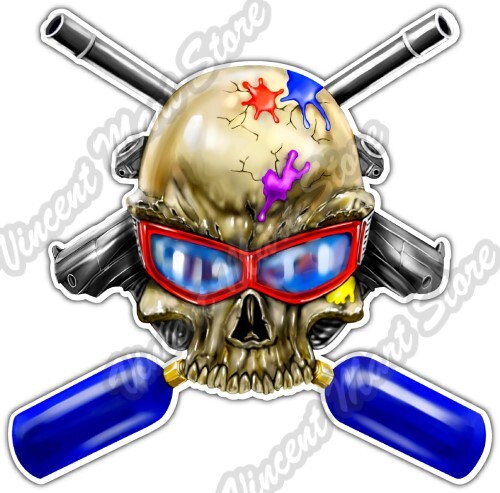 Adesivo paintball skull - adesivo, gun