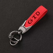 PORTACHIAVI IN METALLO E PELLE SCAMOSCIATA ROSSA PER GOLF GTD - TUTTE LE SERIE 