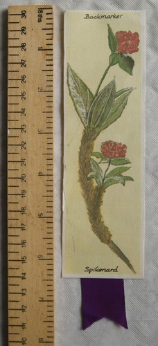 Vintage handpainted bookmark - ,