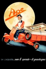 Poster Manifesto Locandina Pubblicitaria Stampa Vintage Scooter Ape Piaggio  