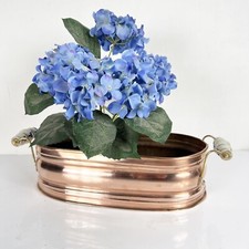 Antico Porta vaso contenitore in rame con manici d'epoca 900 cache pot 