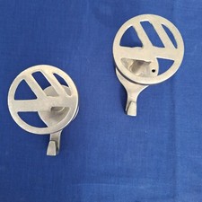 Coppia di Piccoli Ganci Attacapanni da muro Vintage In Alluminio 