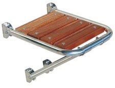 PLANCETTA DI POPPA CM 29X39 INOX E LEGNO MARINO ACCESSORI NAUTICA