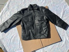 Giacca Moto Vintage Appalachian Leatherworks Mucca Nascondi Polizia Uomo L L L L L Lungo