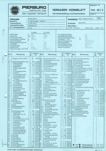 Scheda tecnica regolazione