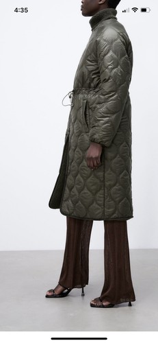 Zara khaki reversible parka - zara,