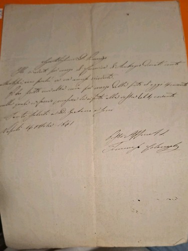 1841 manoscritto lettera - 1841,