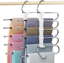 Grucce Pantaloni Salvaspazio Appendiabiti Porta Pantaloni 2 Pezzo 5 in 1 per Arm