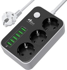 Ciabatta Multipresa da Scrivania Tavolo con Presa 3 Prese 6 USB e interruttore