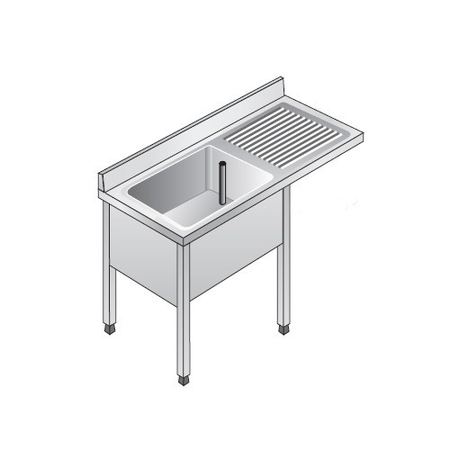 Lavello 120x70x85 acciaio inox