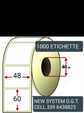 20 Rotoli bilan. di etichette carta termica adesiva 48x60 1000 etichette foro 40