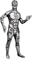 Costume robot uomo adulto Android Monster Morphsuit tuta Halloween M - XXL