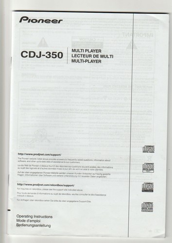 Pioneer cdj 350 operating - pioneer,