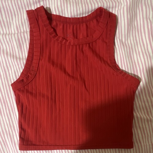 Canottiera donna rossa cropped