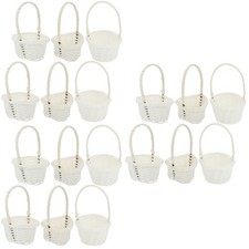 3 Set 6 Pezzi Squisiti Cesti Tessuto Mini Cesti Decorazioni Artigianali (Bianco)