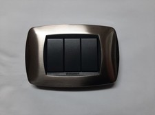 Master Modo 39MT263  Placca metallo 3 posti acciaio spazzola