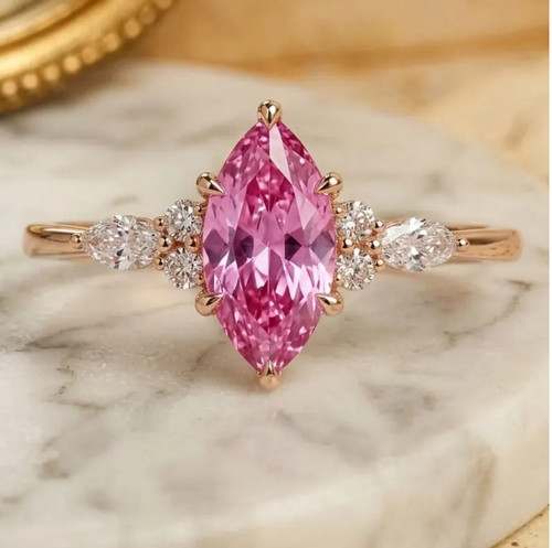 Anello padparadscha rosa lega - rosa,,