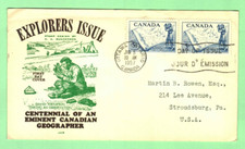 1957 Canada SC #370 Explorers Issue David Thompson 5 cent FDC su cachet JCR, O/G