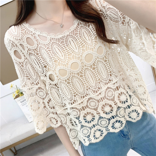 Top camicia donna pizzo