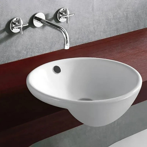 Lavabo semi incasso - tondo, in