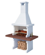 BARBECUE BETON CEPPO PREFABBRICATO IN CEMENTO 180x90x267h - a carbone e legna