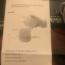 Diffusore Aromaterapia ad Ultrasuoni 150 ml - Bianco con Cromoterapia