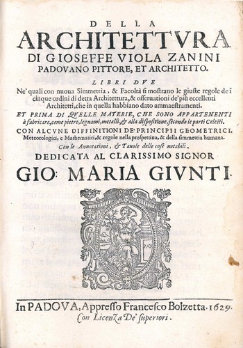 Della architettura gioseffe - architettura,