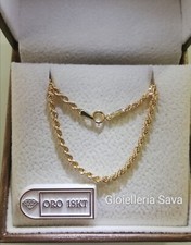 Collana fune funetta corda girocollo 45 cm in oro Giallo 750 18 kt spessore 2 mm