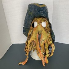 Maschera Pirati Caraibi Davy Jones Disney 2006 Tentacolo Spaventoso Halloween Usato in ottime condizioni