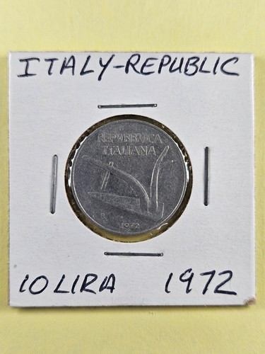 Monete italia 10 lire - lire, 1972