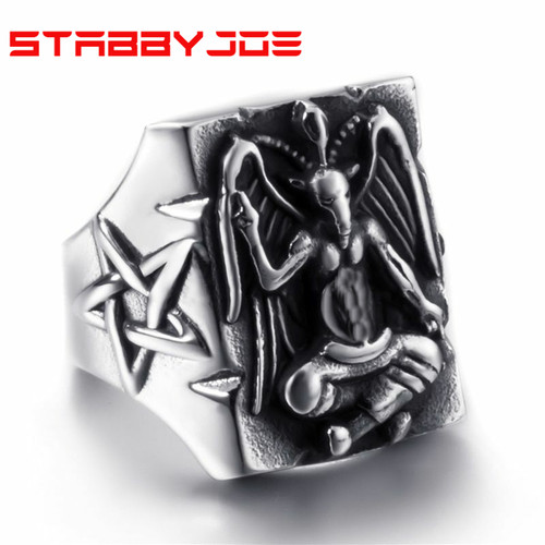 Anello pentagramma baphomet - anello,