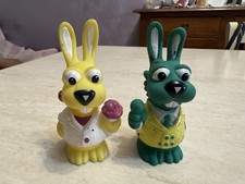 Pupazzi pubblicitari intimo in gomma conigli Liabel vintage da collezione