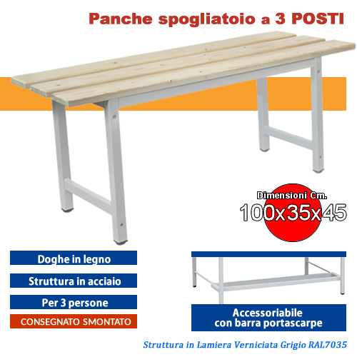 Panca spogliatoio con - , doghe