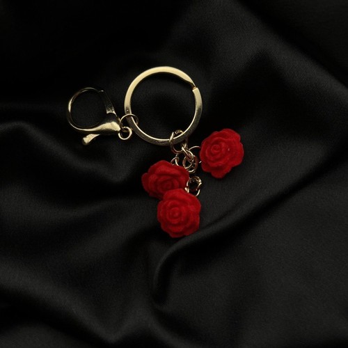Portachiavi rosa velluto rosso