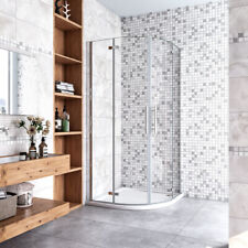 195cm Box Doccia Semicircolare Porte Battente in Vetro 6mm Profilo Cromo Lucido