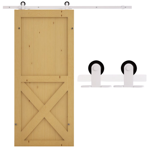 Homcom 6ft steel sliding barn - steel,