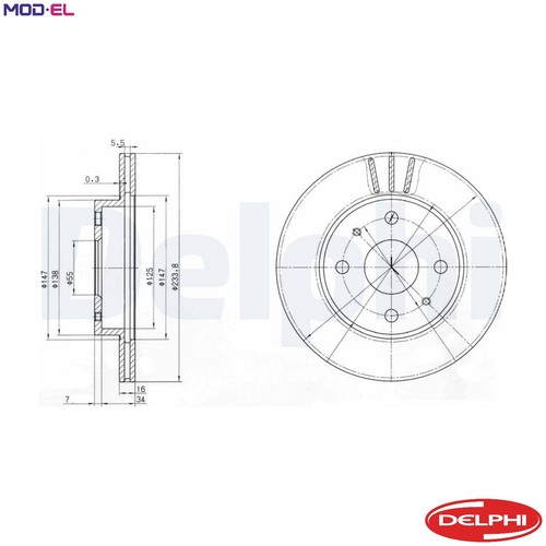 Disco freno bg3555 - 2x,