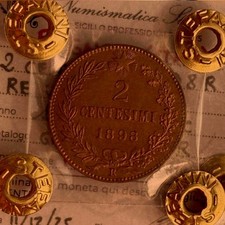 2 CENTS 1898 UMBERTO I RARE