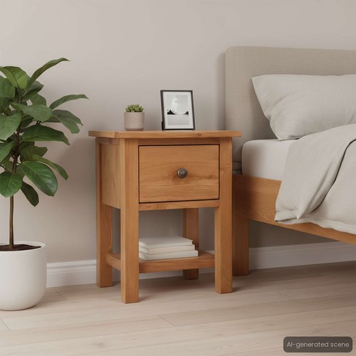 Legno quercia comodino marrone - comodino,