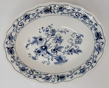 Nikko Ironstone Double Phoenix 10.5"X8.5" Serving Bowl Blue Ming Tree VTG Japan